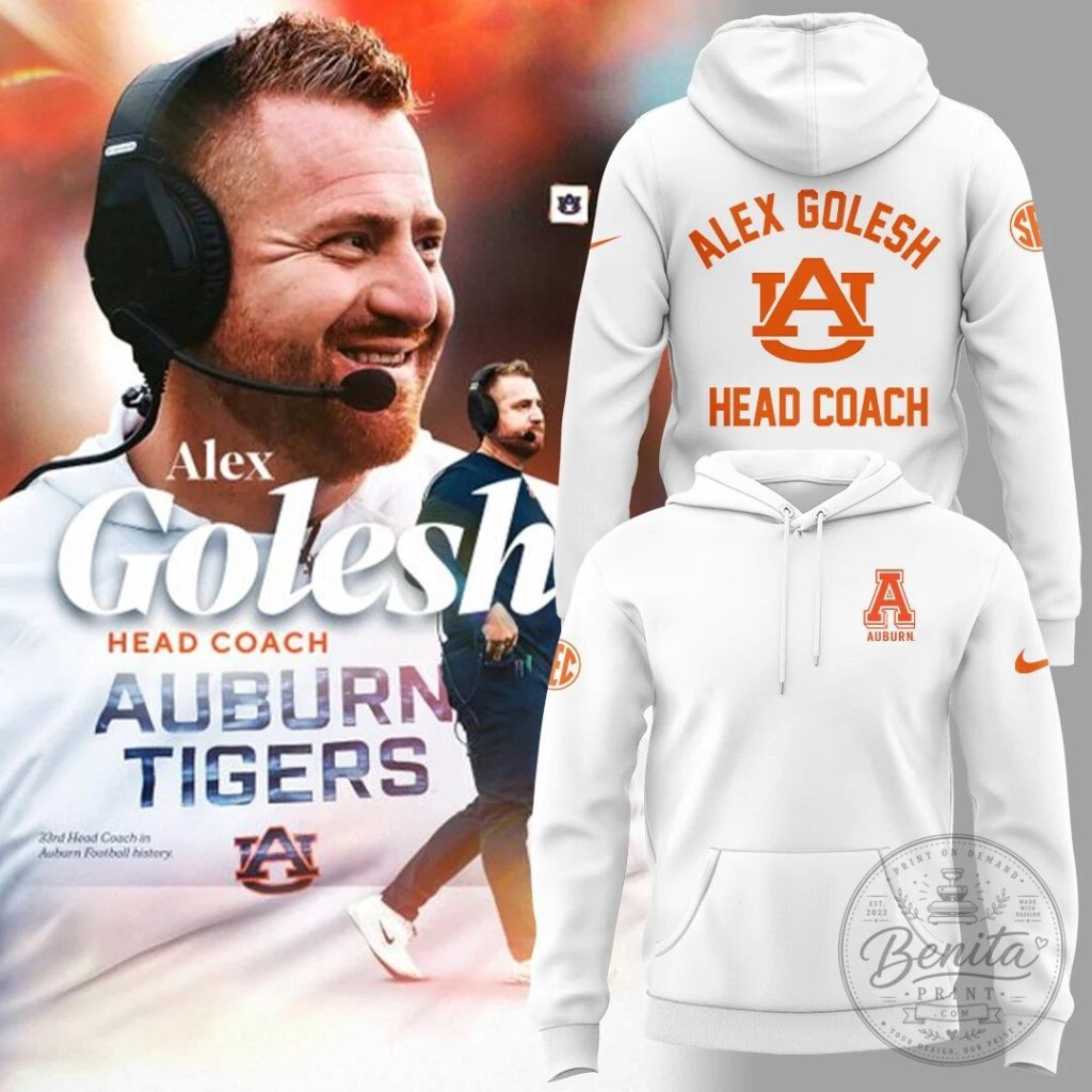 Alex Golesh Auburn Tigers Football Head Coach White Hoodie 29 Alex Golesh Auburn Tigers Football Head Coach White Hoodie
