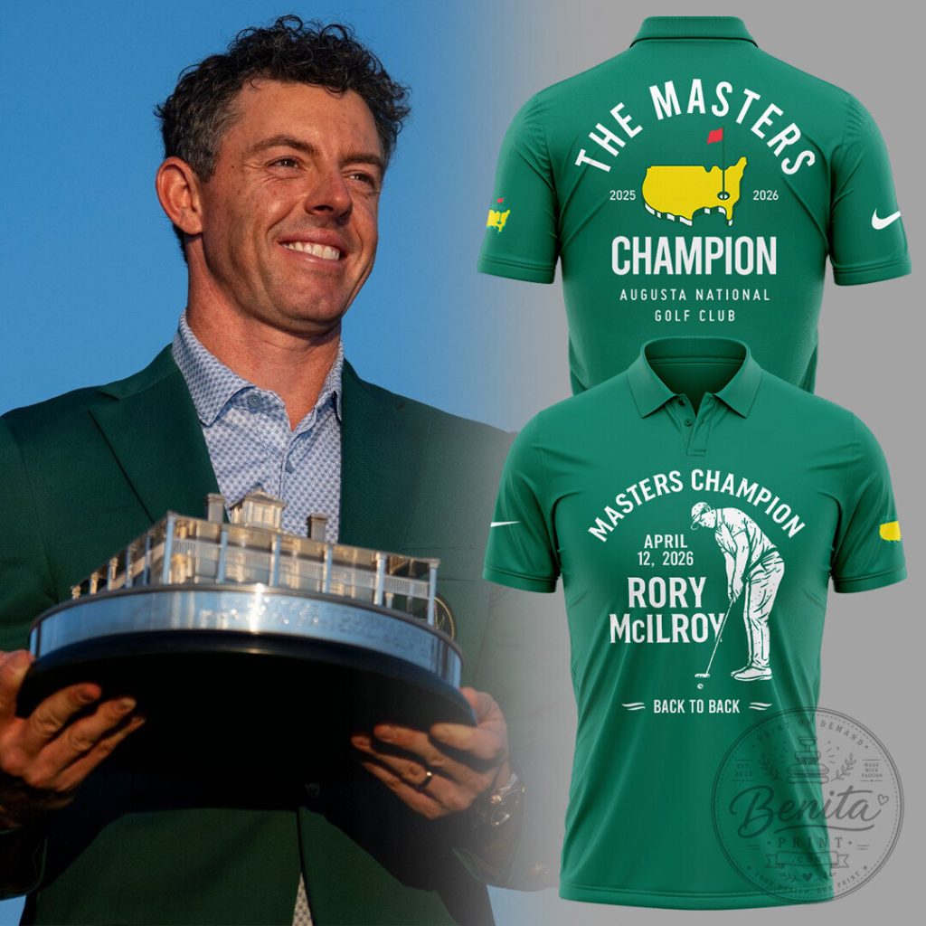 Rory McIlroy The Masters 2026 Champion Back to Back Green Polo Shirt 14 Rory McIlroy The Masters 2026 Champion Back to Back Green Polo Shirt