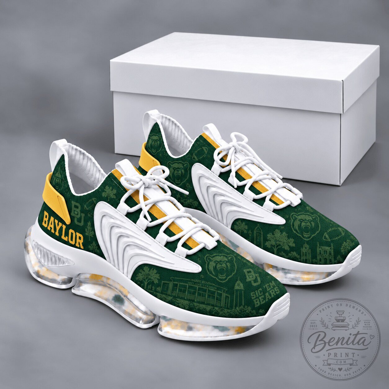 Baylor Bears NCAA Air Max Style Sneakers Custom Shoes