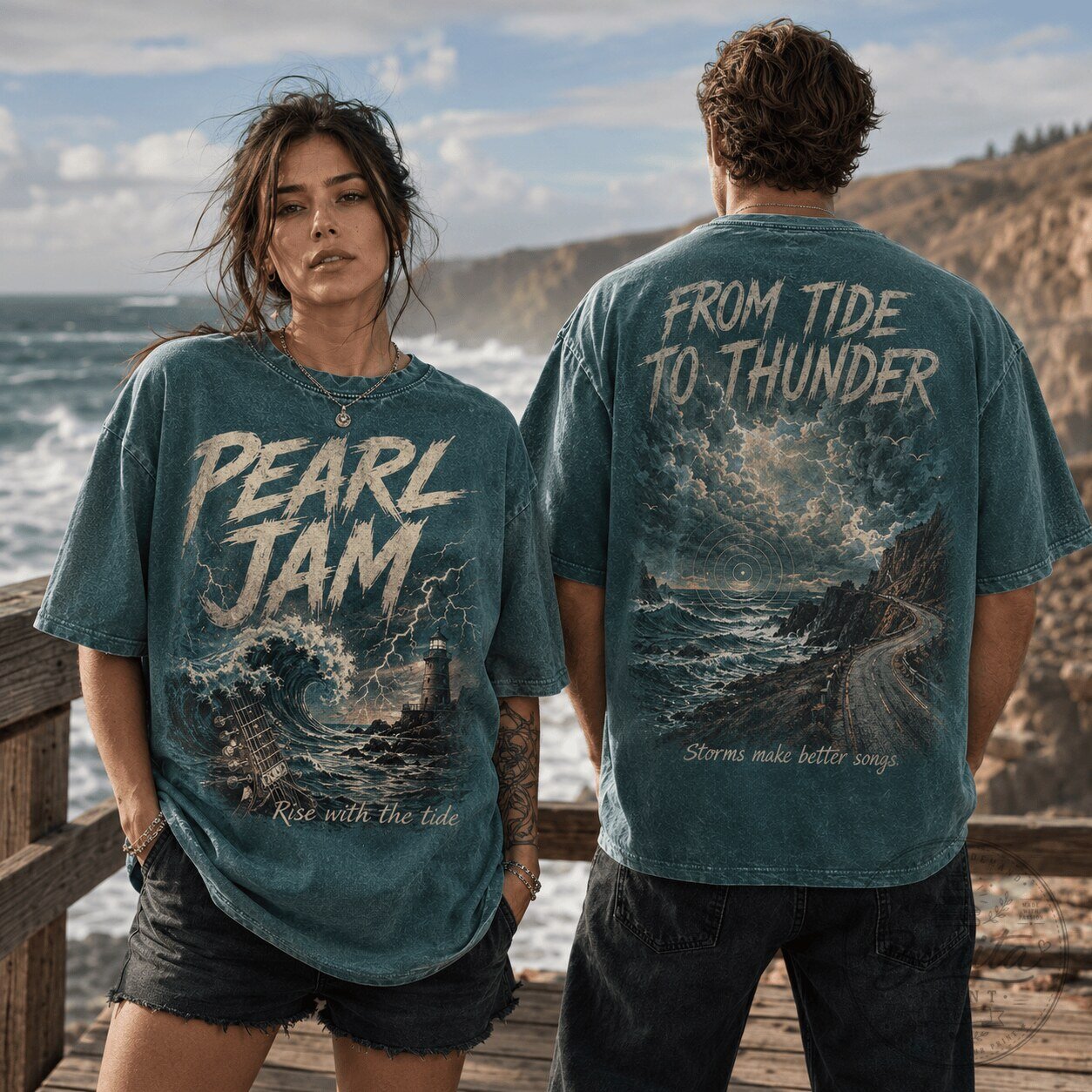 Pearl Jam From Tide To Thunder Oversized Washed T-Shirt