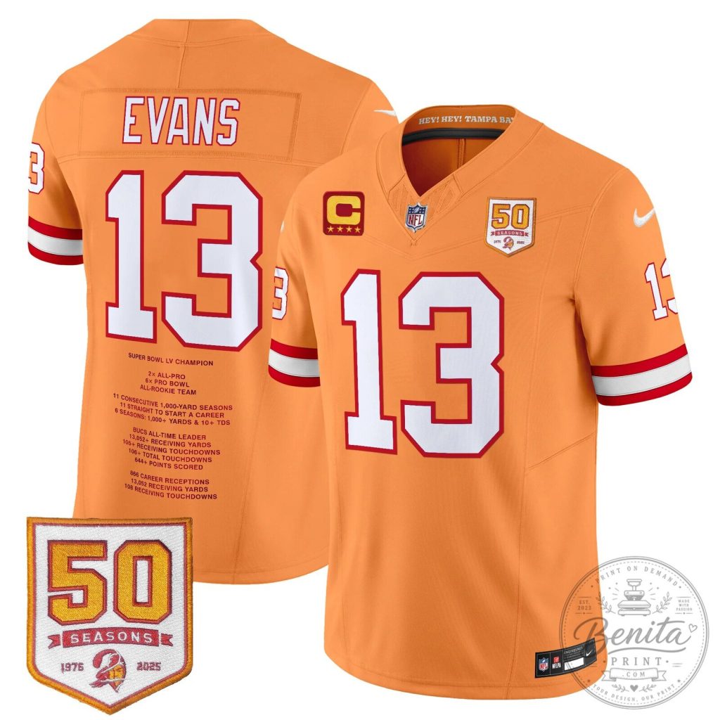 Mike Evans Tampa Bay Buccaneers Number 13 Football Jersey Mike Evans Tampa Bay Buccaneers Number 13 Football Jersey