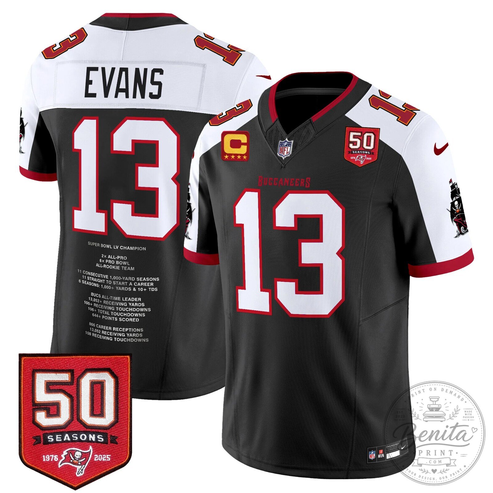 Mike Evans Tampa Bay Buccaneers Number 13 Football Jersey 19 Mike Evans Tampa Bay Buccaneers Number 13 Football Jersey