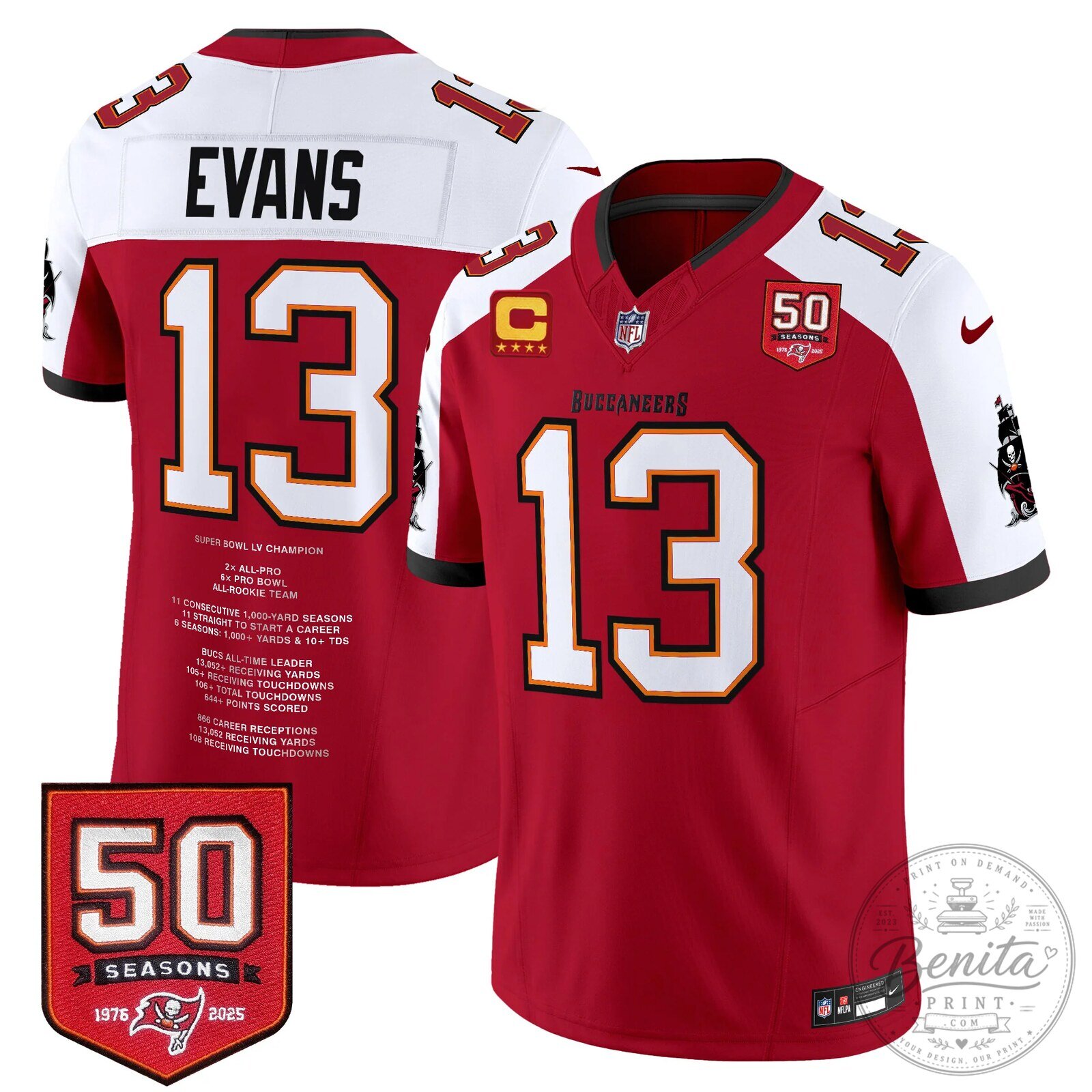 Mike Evans Tampa Bay Buccaneers Number 13 Football Jersey 20 Mike Evans Tampa Bay Buccaneers Number 13 Football Jersey