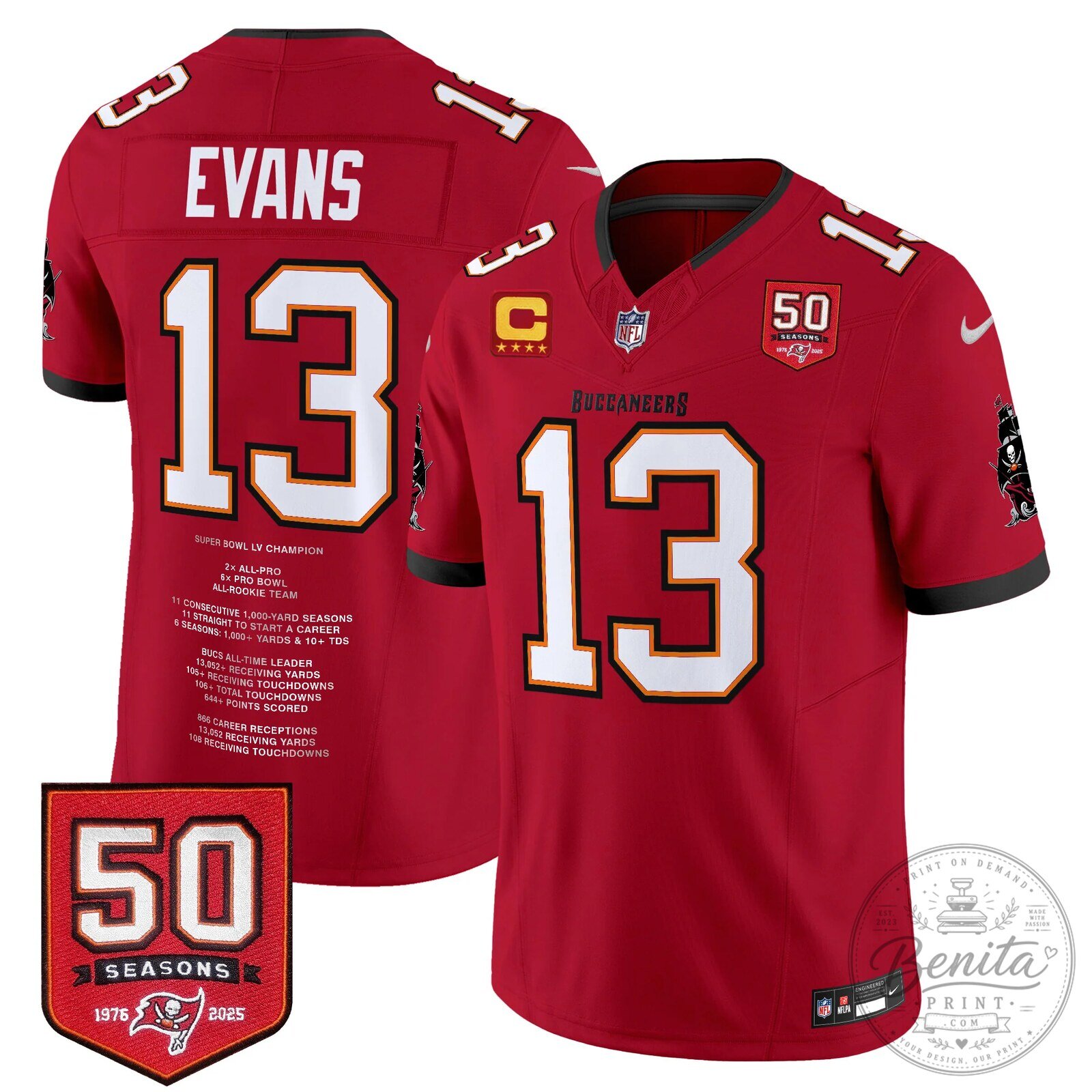 Mike Evans Tampa Bay Buccaneers Number 13 Football Jersey 21 Mike Evans Tampa Bay Buccaneers Number 13 Football Jersey