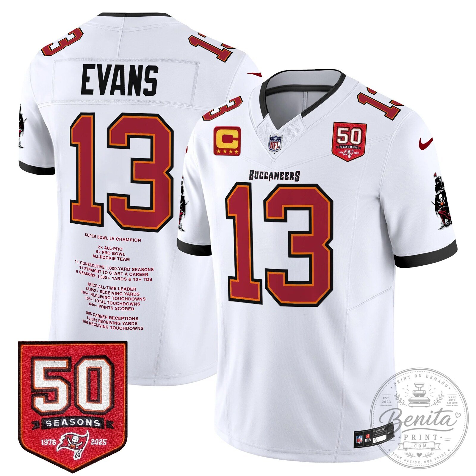 Mike Evans Tampa Bay Buccaneers Number 13 Football Jersey 22 Mike Evans Tampa Bay Buccaneers Number 13 Football Jersey