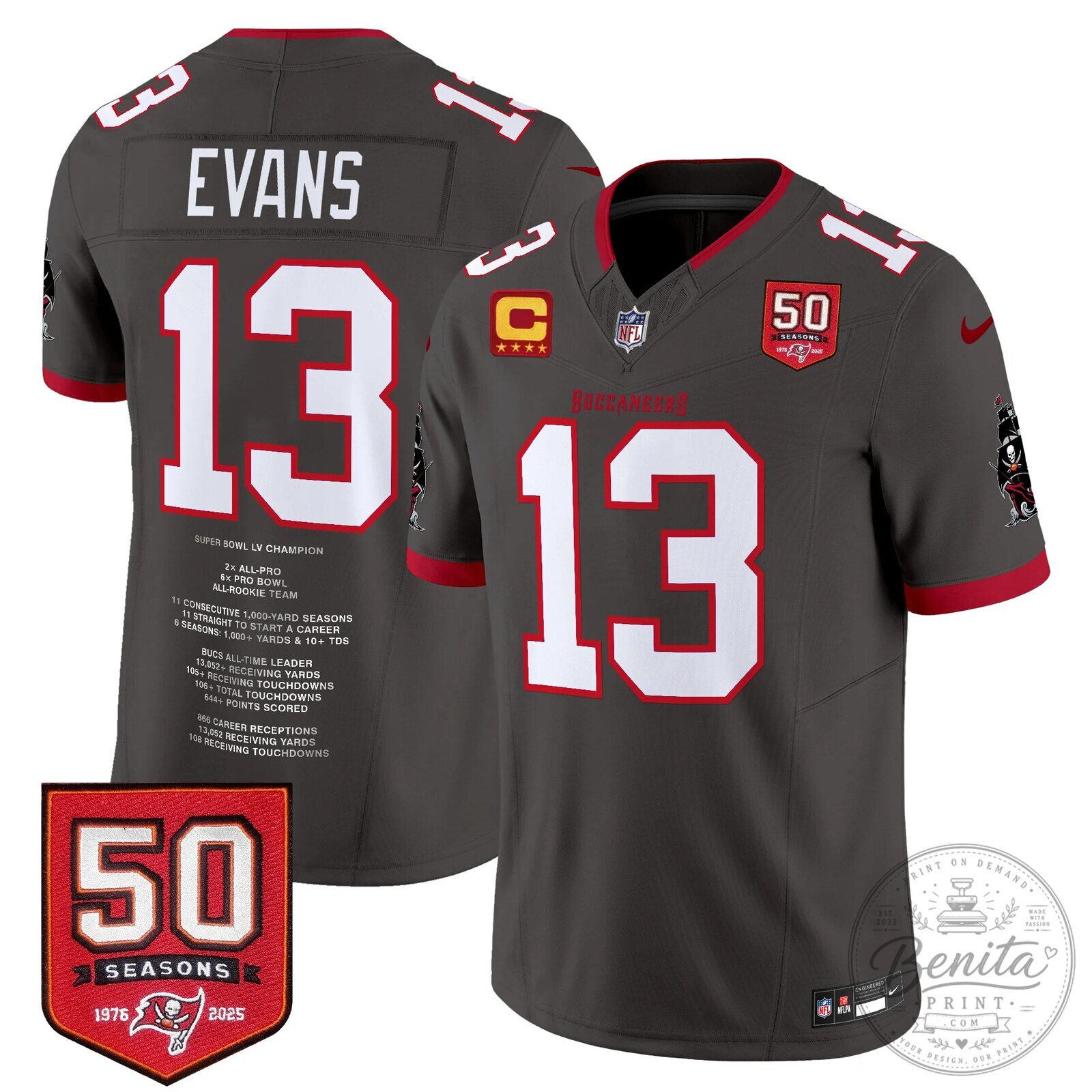 Mike Evans Tampa Bay Buccaneers Number 13 Football Jersey 23 Mike Evans Tampa Bay Buccaneers Number 13 Football Jersey