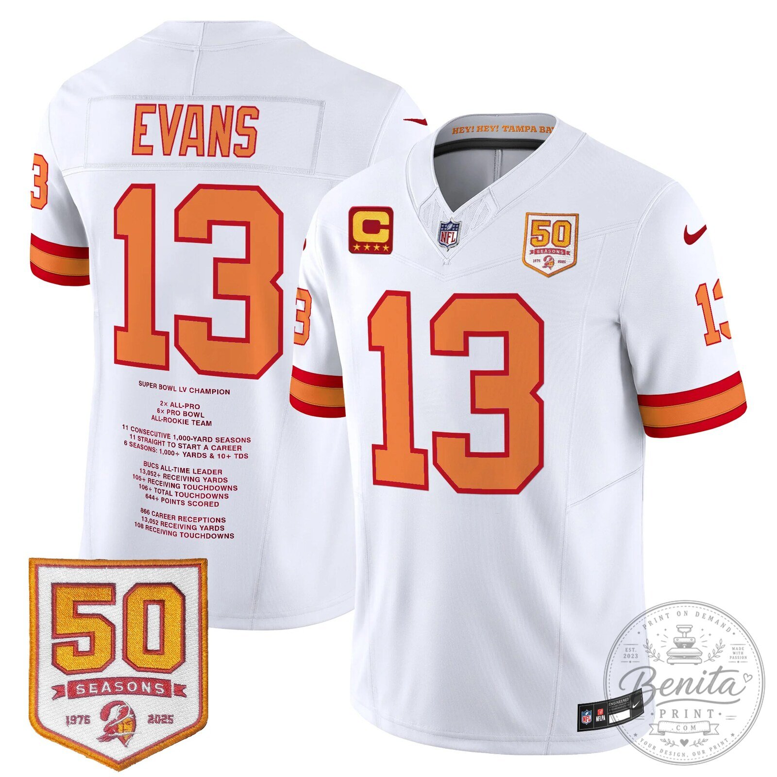 Mike Evans Tampa Bay Buccaneers Number 13 Football Jersey 24 Mike Evans Tampa Bay Buccaneers Number 13 Football Jersey