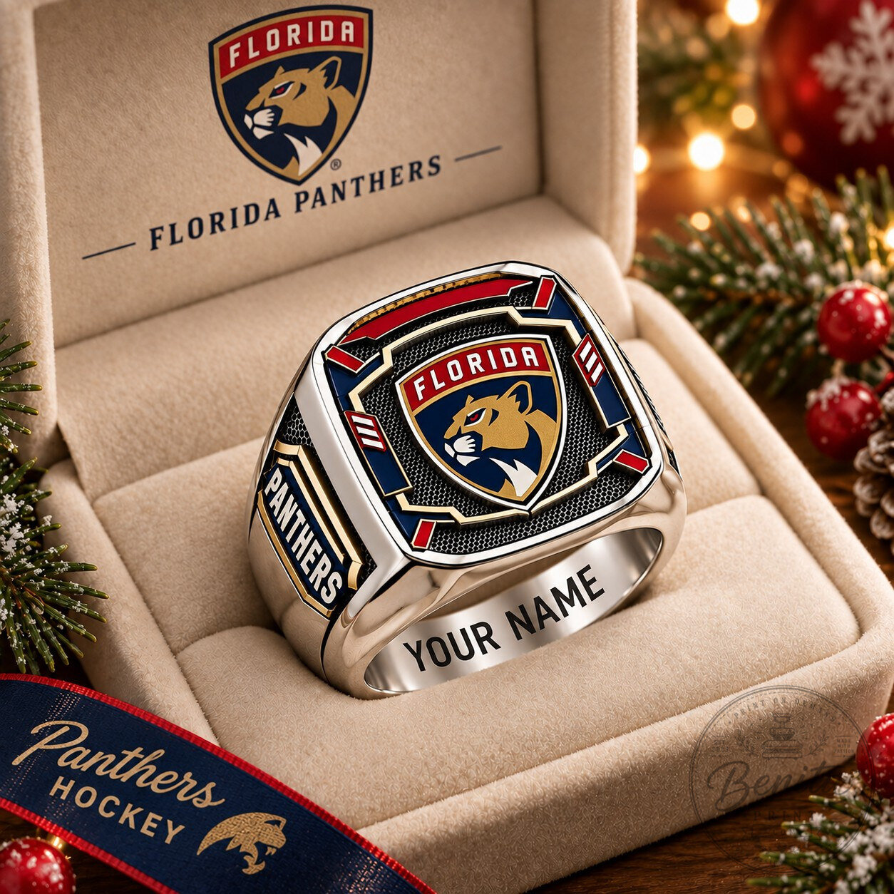 Florida Panthers National Hockey League Team Personalized Custom Championship Ring