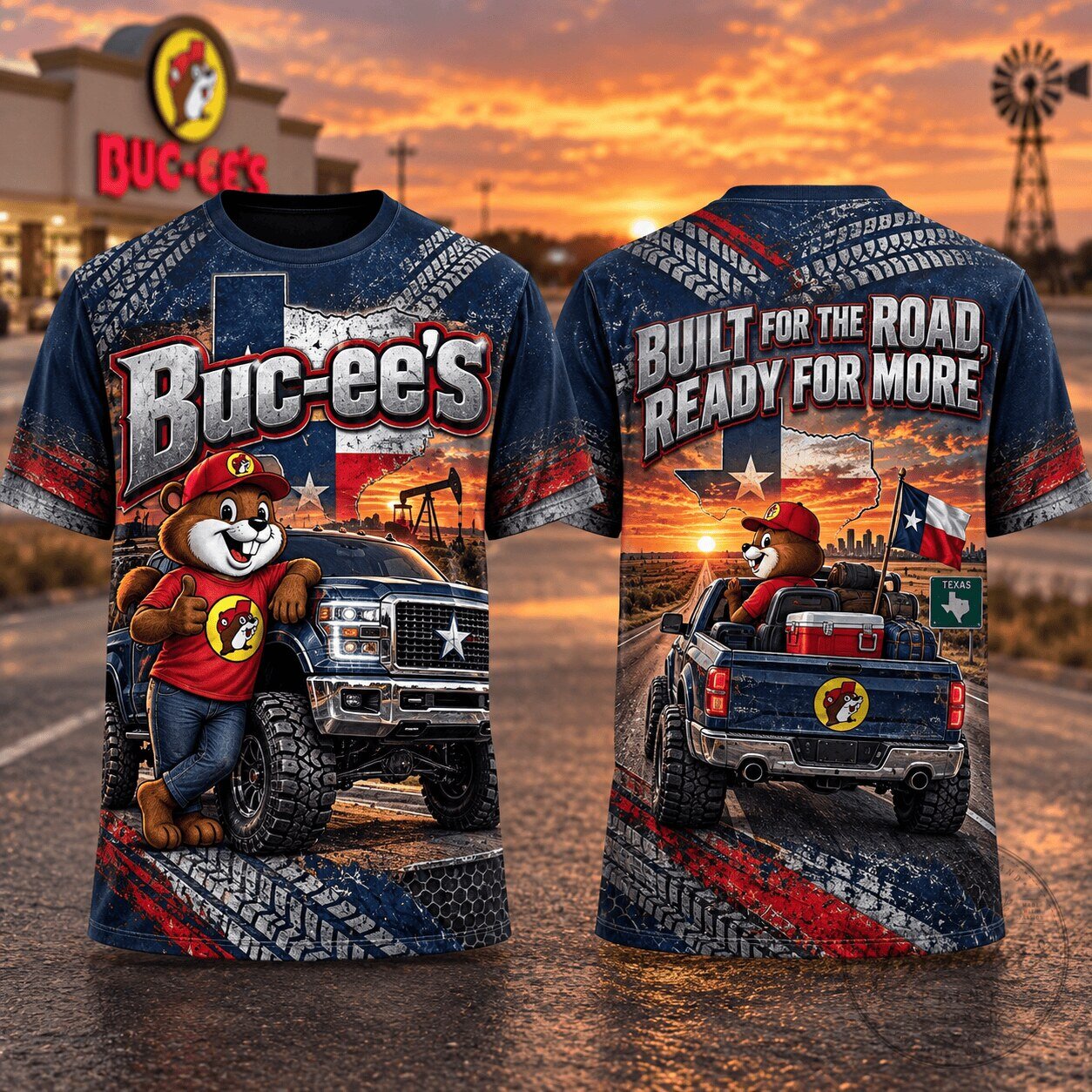Buc-ee's Built For The Road Texas Truck Graphic t-shirt 2 Buc-ee's Built For The Road Texas Truck Graphic t-shirt
