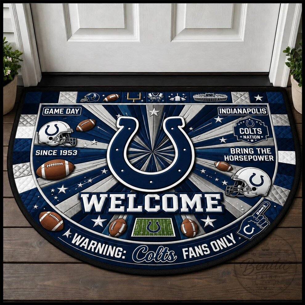 Indianapolis Colts Football Welcome Doormat for Fans