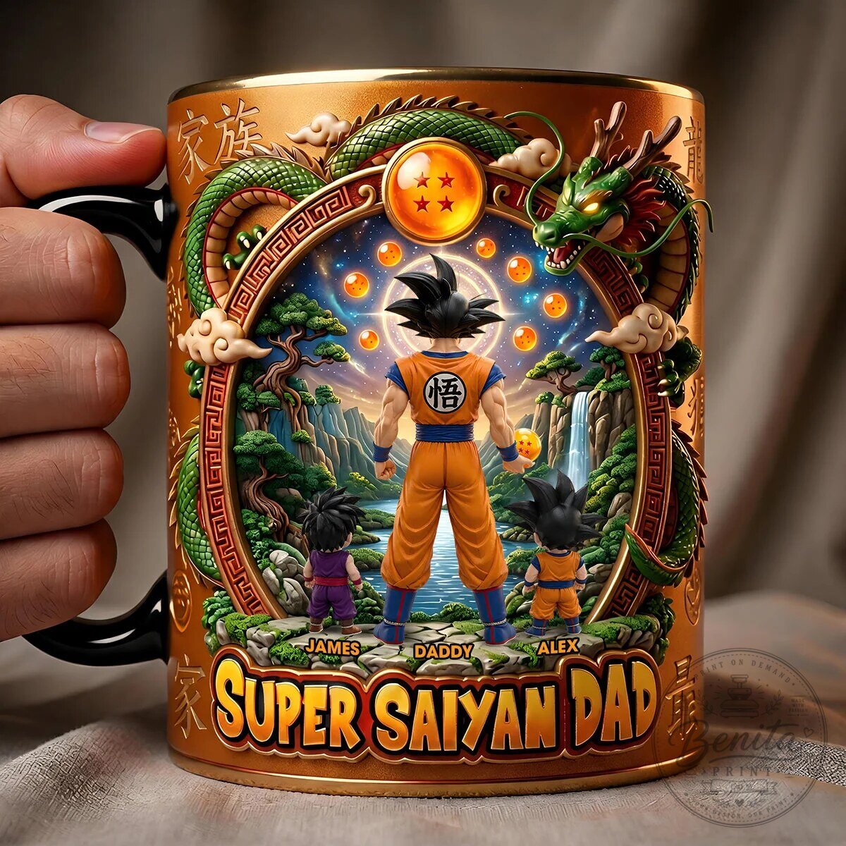 Super Saiyan Dad Magic Mug - Dragon Ball Z Goku and Sons Personalized Coffee Cup
