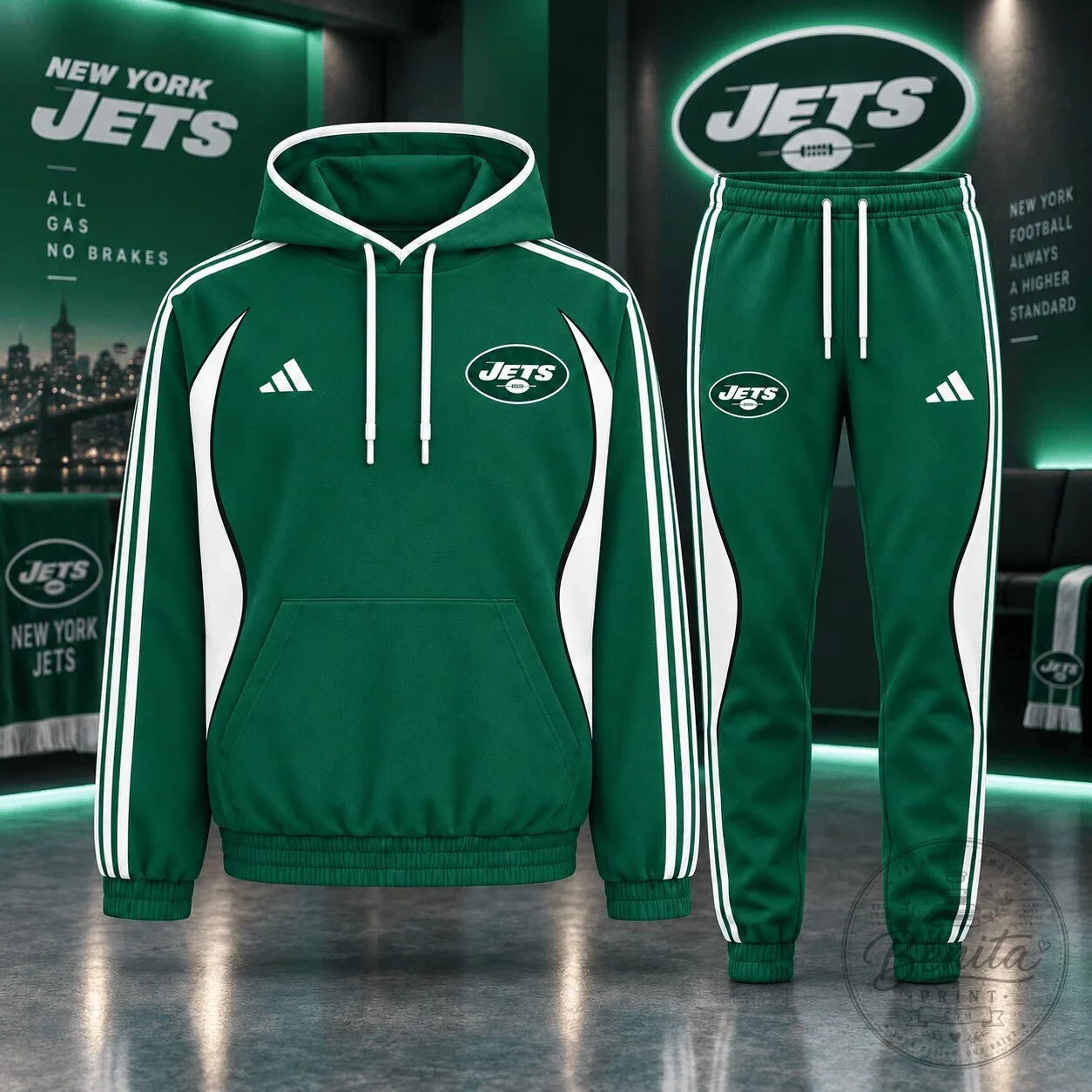 New York Jets National Football League Sideline Performance Hoodie and Jogger Set