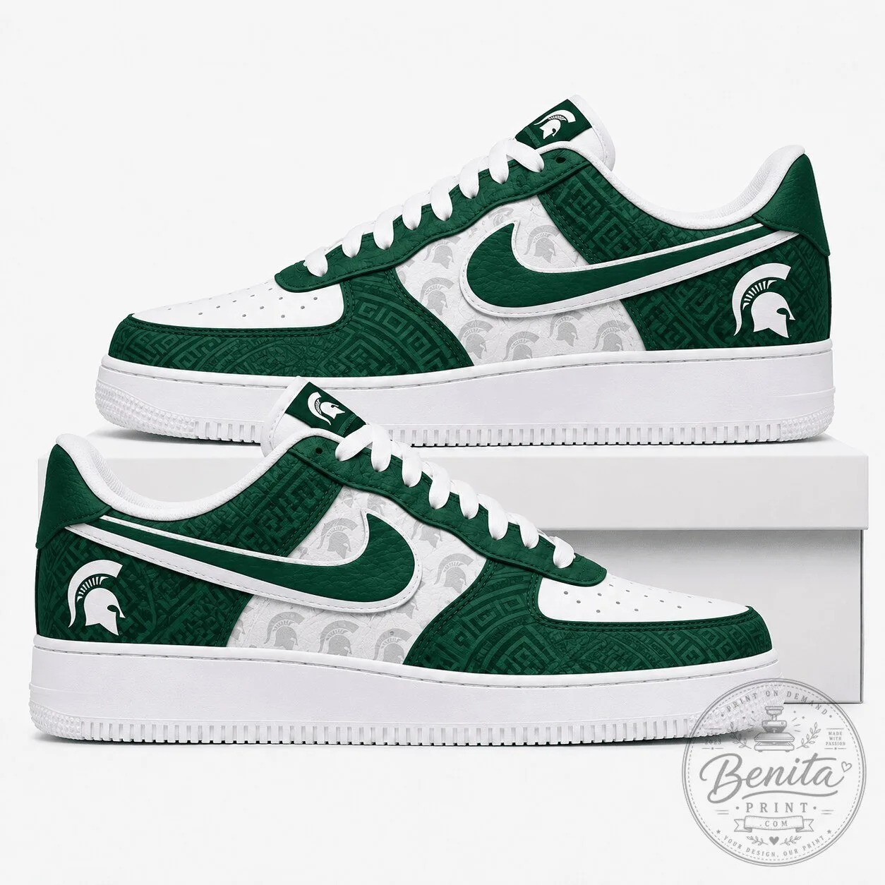Michigan State Spartans NCAA College Football Team Logo Shoes