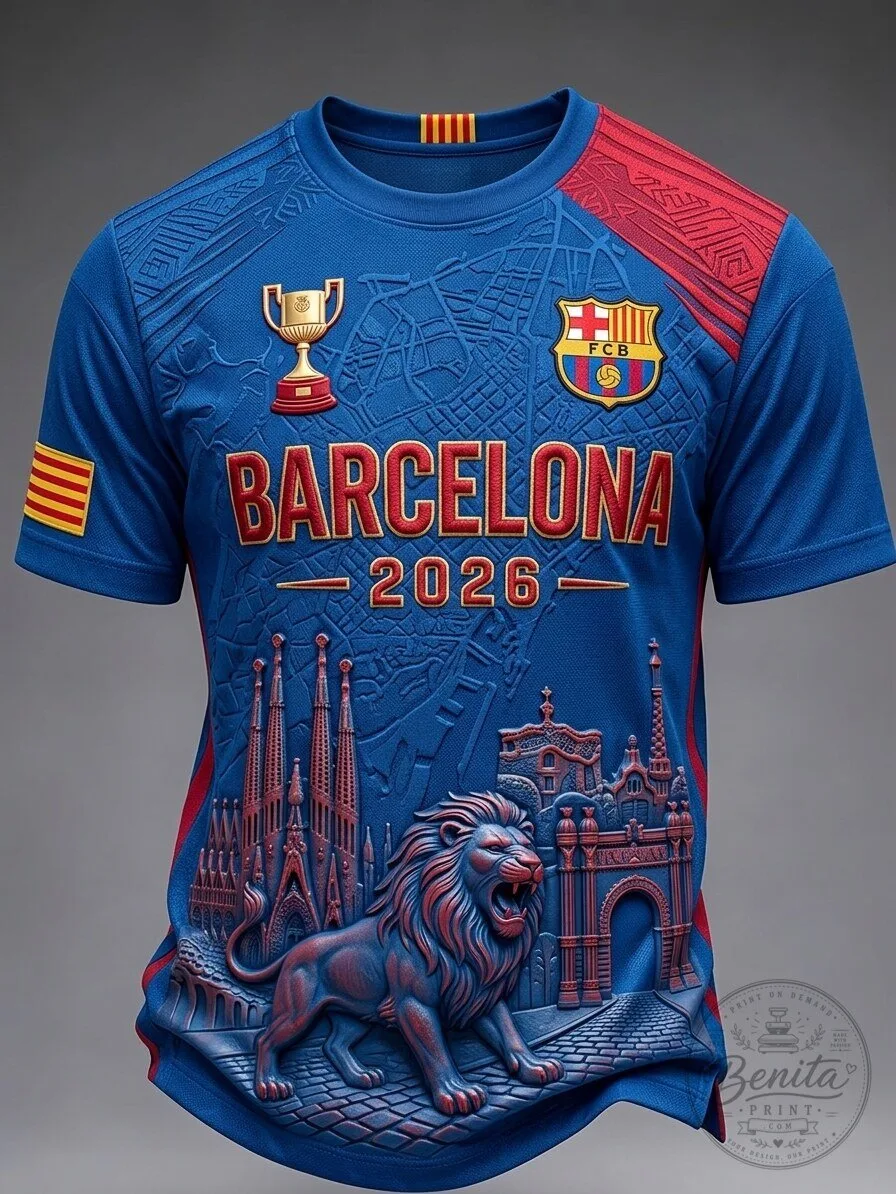 FC Barcelona 2026 Lion Crest Blue Football Jersey