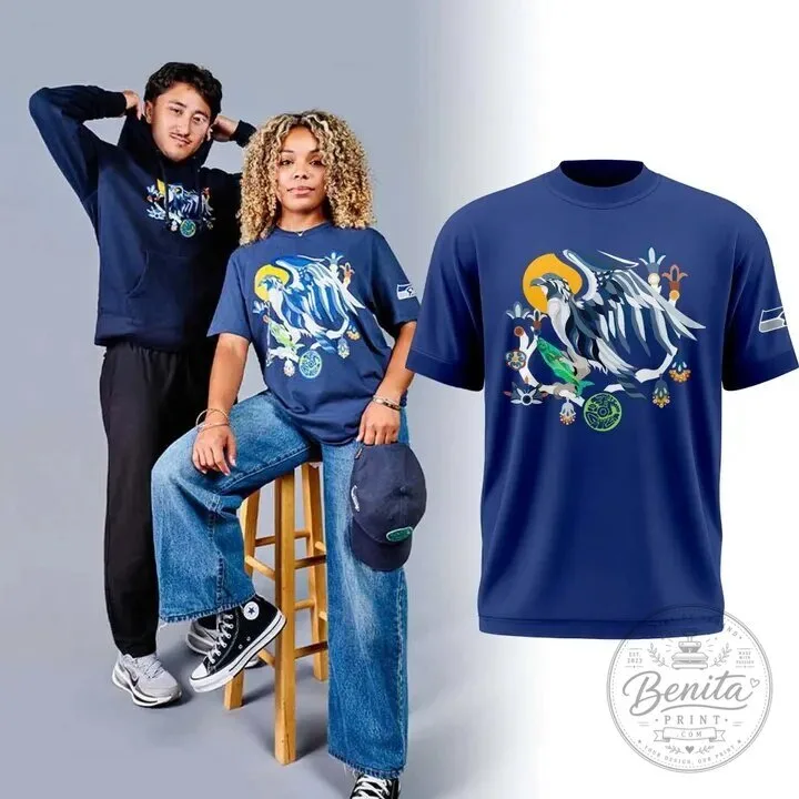 Seattle Seahawks Latino Heritage Celebration Limited Edition Navy Blue T-Shirt