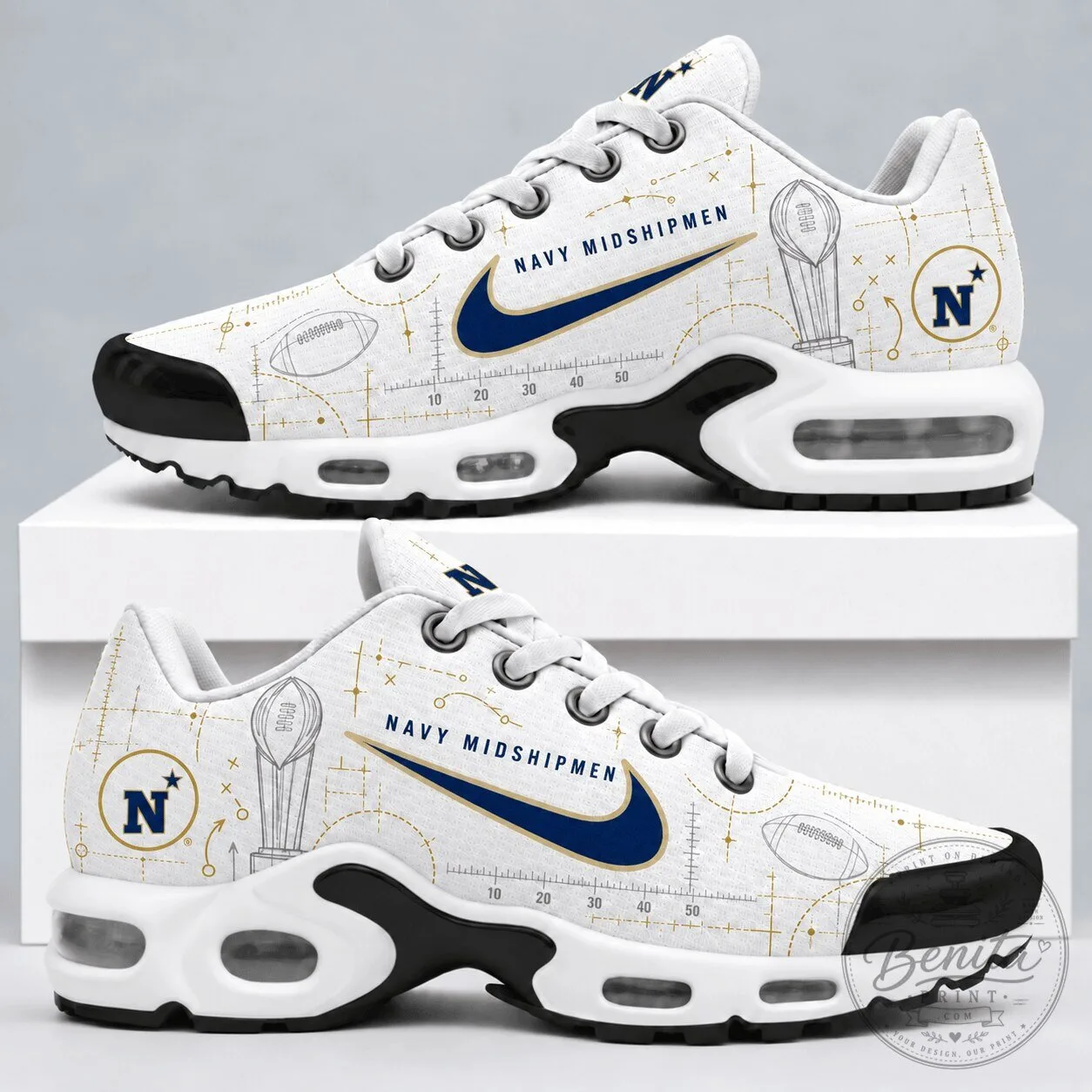 Navy Midshipmen NCAA Playbook Design Sports Shoes
