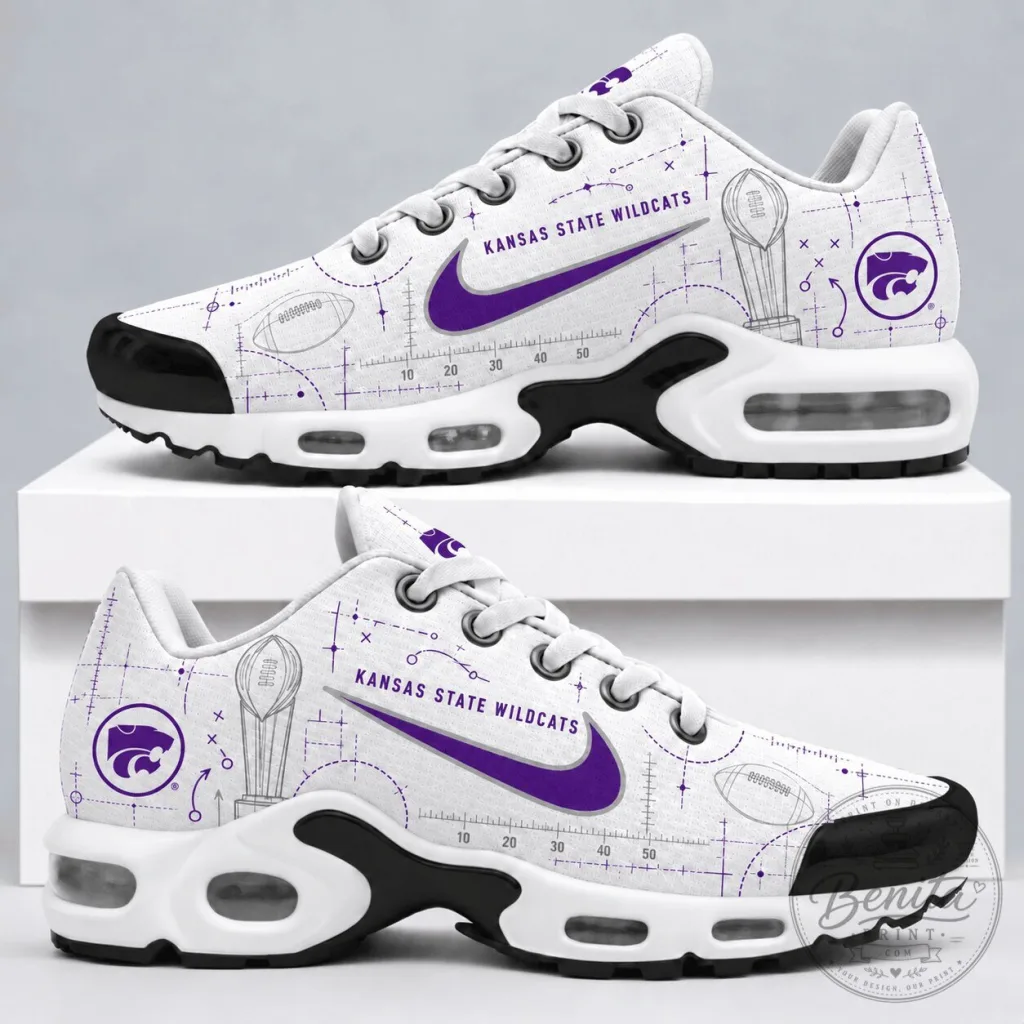 Kansas State Wildcats NCAA Football Playbook Design Shoes Kansas State Wildcats NCAA Football Playbook Design Shoes