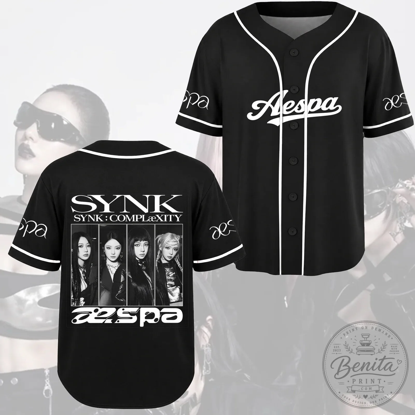 Aespa Synk Complexity World Tour Vintage Baseball Jersey