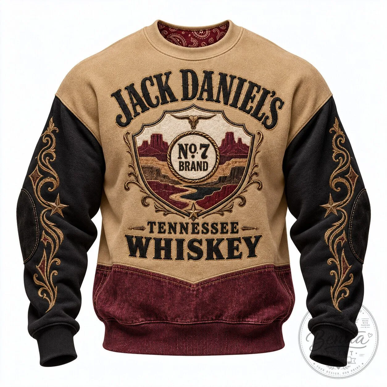 Jack Daniel's Tennessee Whiskey No. 7 Brand Western Style Sweatshirt