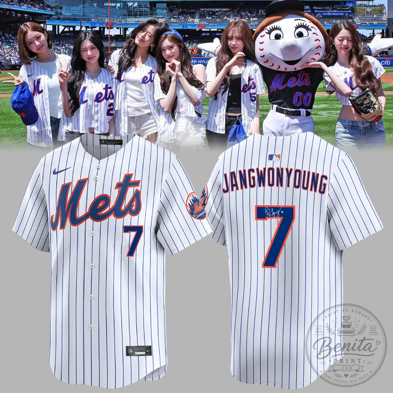 Exclusive Wonyoung Baseball Jersey - New York Mets x IVE Limited Edition