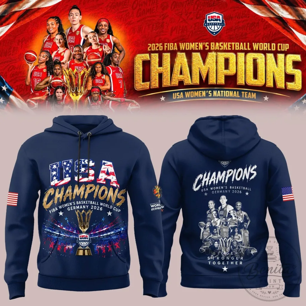 USA Women's Basketball 2026 World Cup Champions Germany Hoodie USA Women's Basketball 2026 World Cup Champions Germany Hoodie