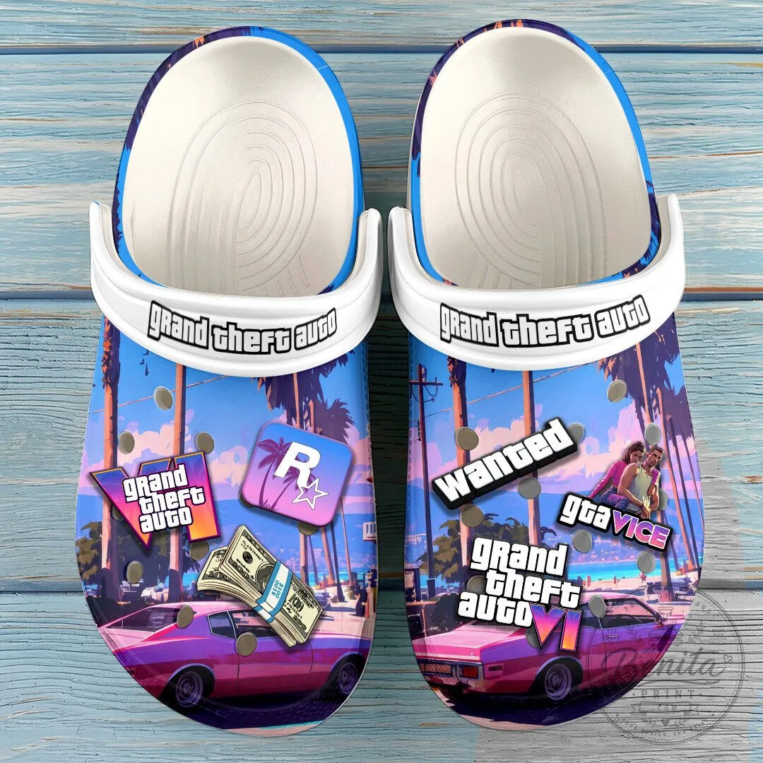 Grand Theft Auto Vice City VI Video Game Custom Graphic Shoes 2 Grand Theft Auto Vice City VI Video Game Custom Graphic Shoes
