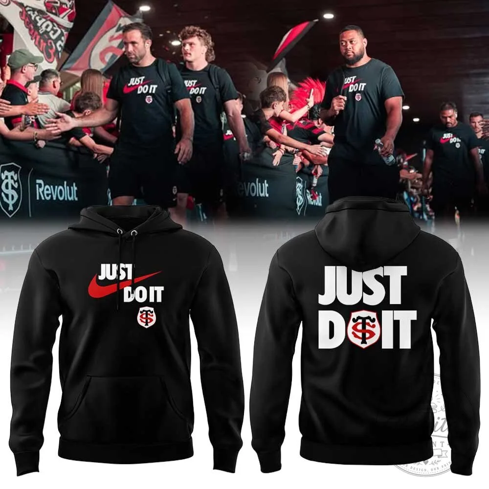 Stade Toulousain Rugby Just Do It Black Fan Hoodie 1 Stade Toulousain Rugby Just Do It Black Fan Hoodie