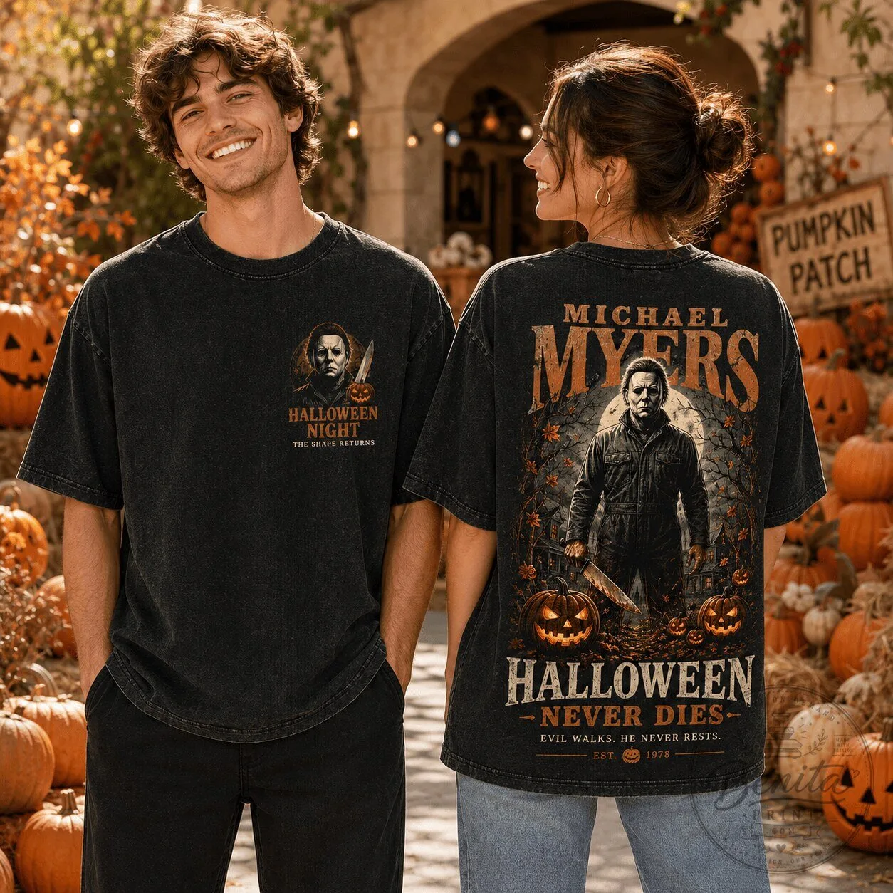 Michael Myers Halloween Never Dies Vintage T-Shirt