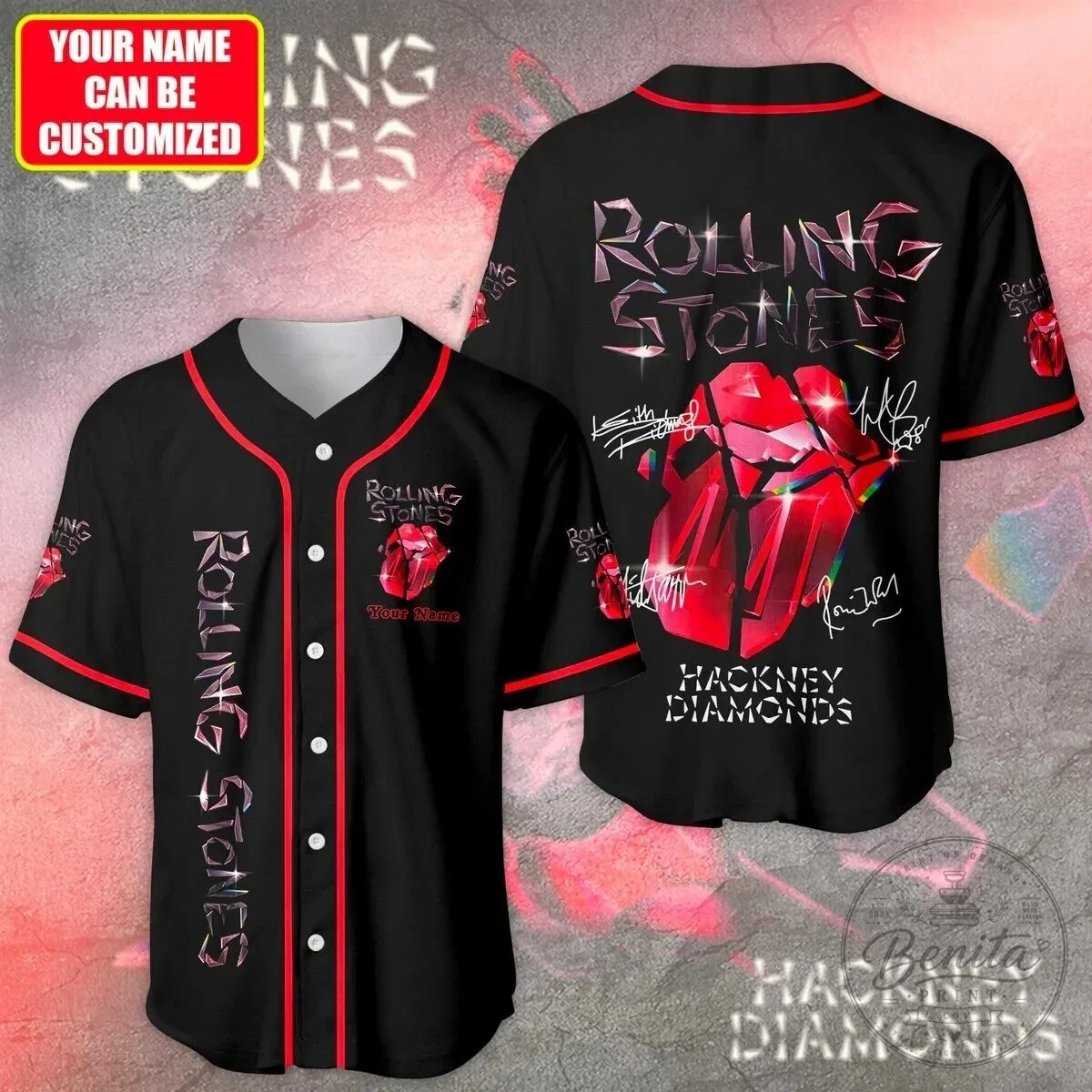 The Rolling Stones Hackney Diamonds Personalized Baseball Jersey