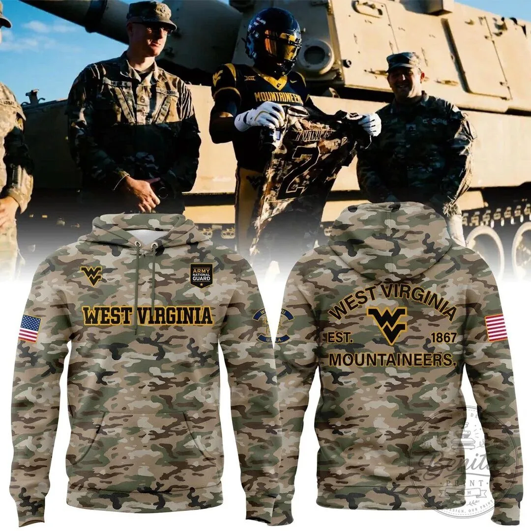 West Virginia Football Military Appreciation Camouflage Hoodie