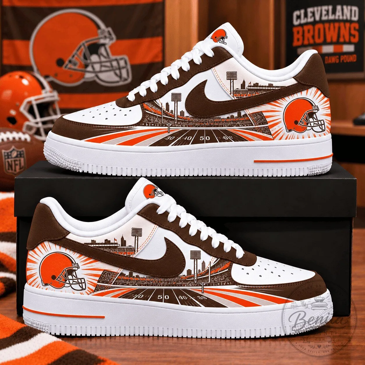 Cleveland Browns Football Team Stadium Design Sneakers