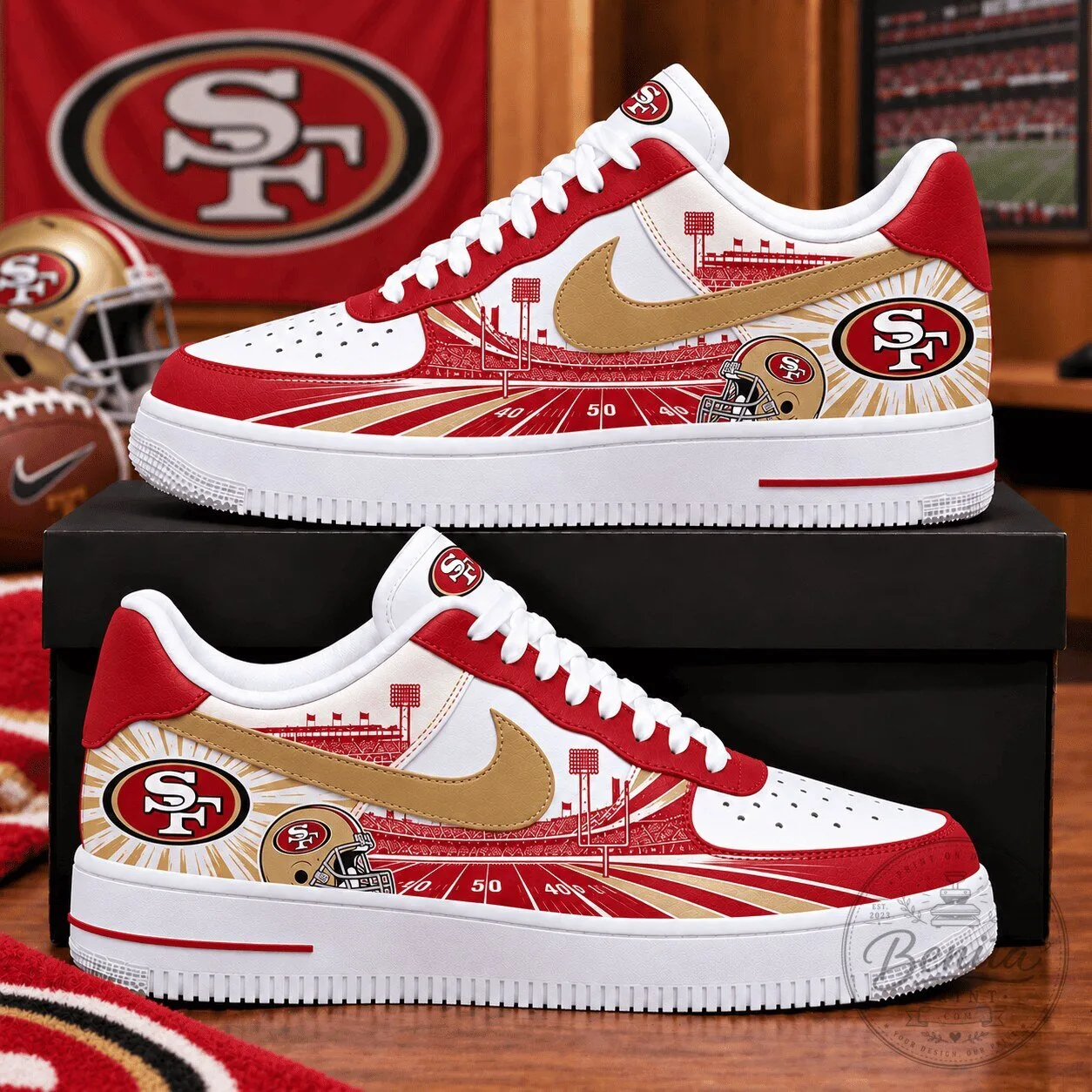 San Francisco 49ers NFL Team Logo Custom Design Shoes 2 San Francisco 49ers NFL Team Logo Custom Design Shoes