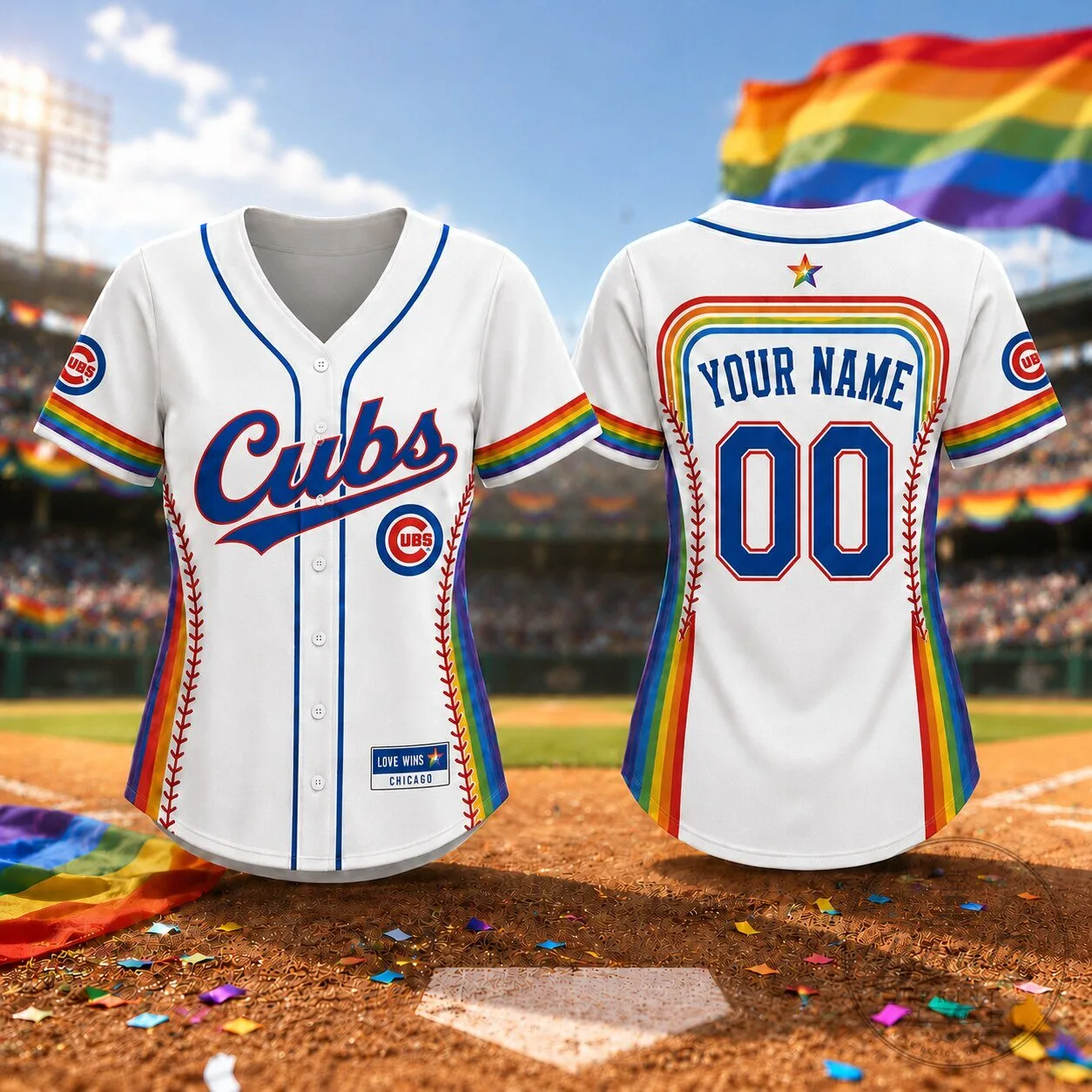 Chicago Cubs Baseball Personalized Pride Edition Jersey