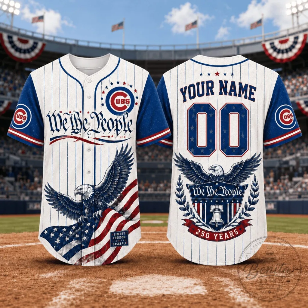 Chicago Cubs Baseball Personalized We The People Eagle Baseball Jersey Chicago Cubs Baseball Personalized We The People Eagle Baseball Jersey