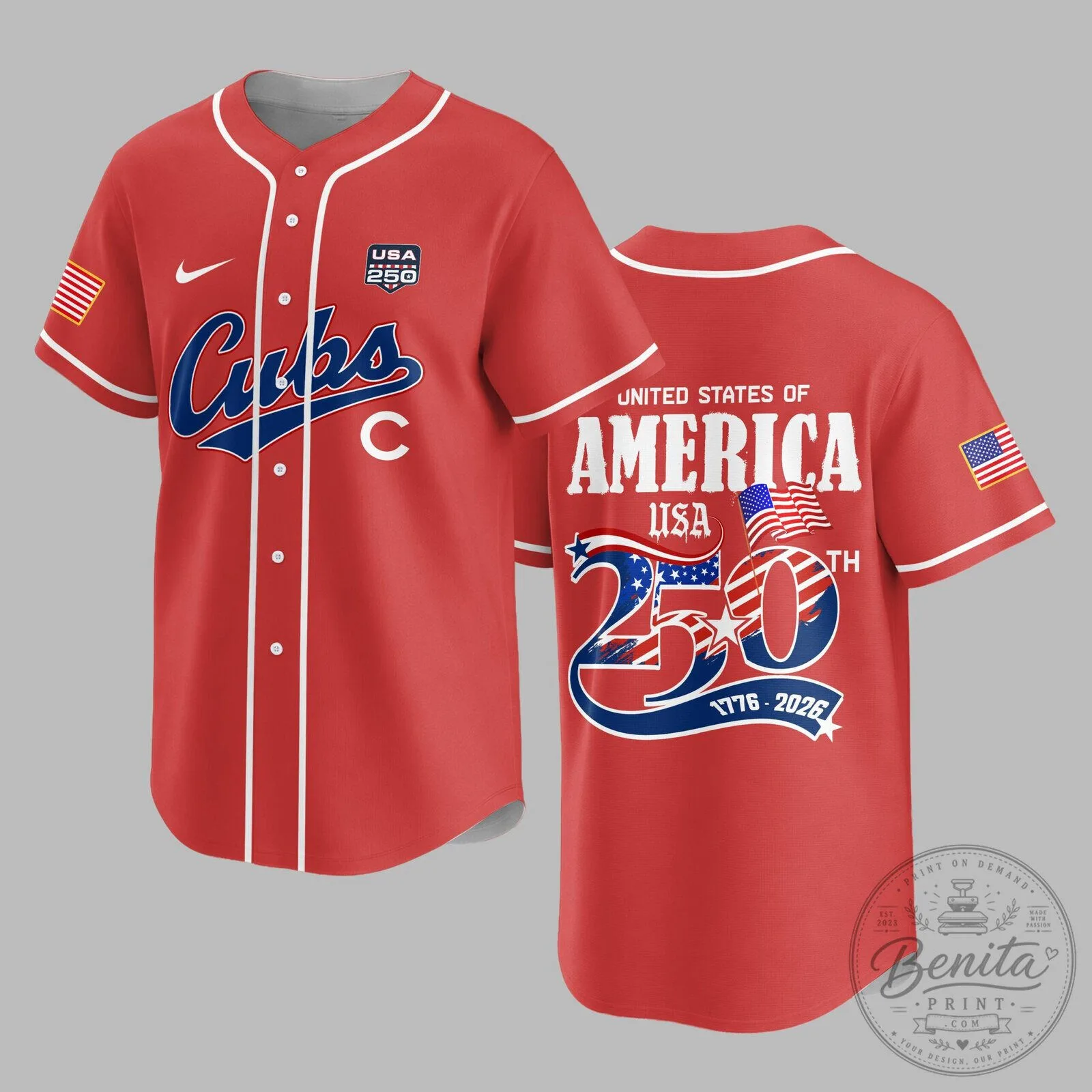 Chicago Cubs Baseball 250th Anniversary United States of America Jersey