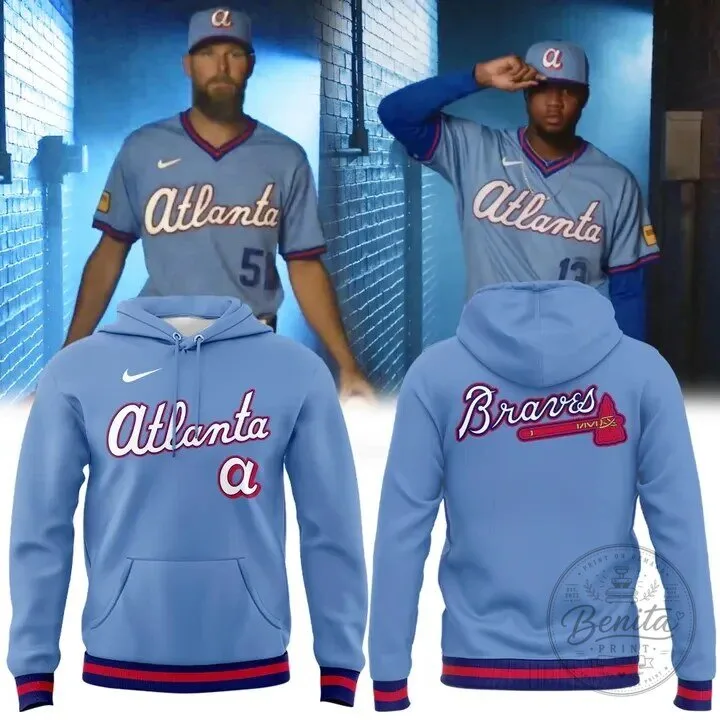 Atlanta Braves Baseball City Connect Light Blue Hoodie 3 Atlanta Braves Baseball City Connect Light Blue Hoodie