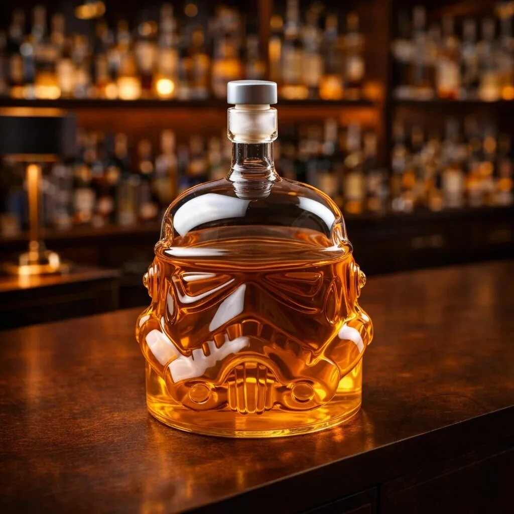 Star Wars Stormtrooper Helmet Whiskey Decanter and Drinking Glasses Set 10 Star Wars Stormtrooper Helmet Whiskey Decanter and Drinking Glasses Set