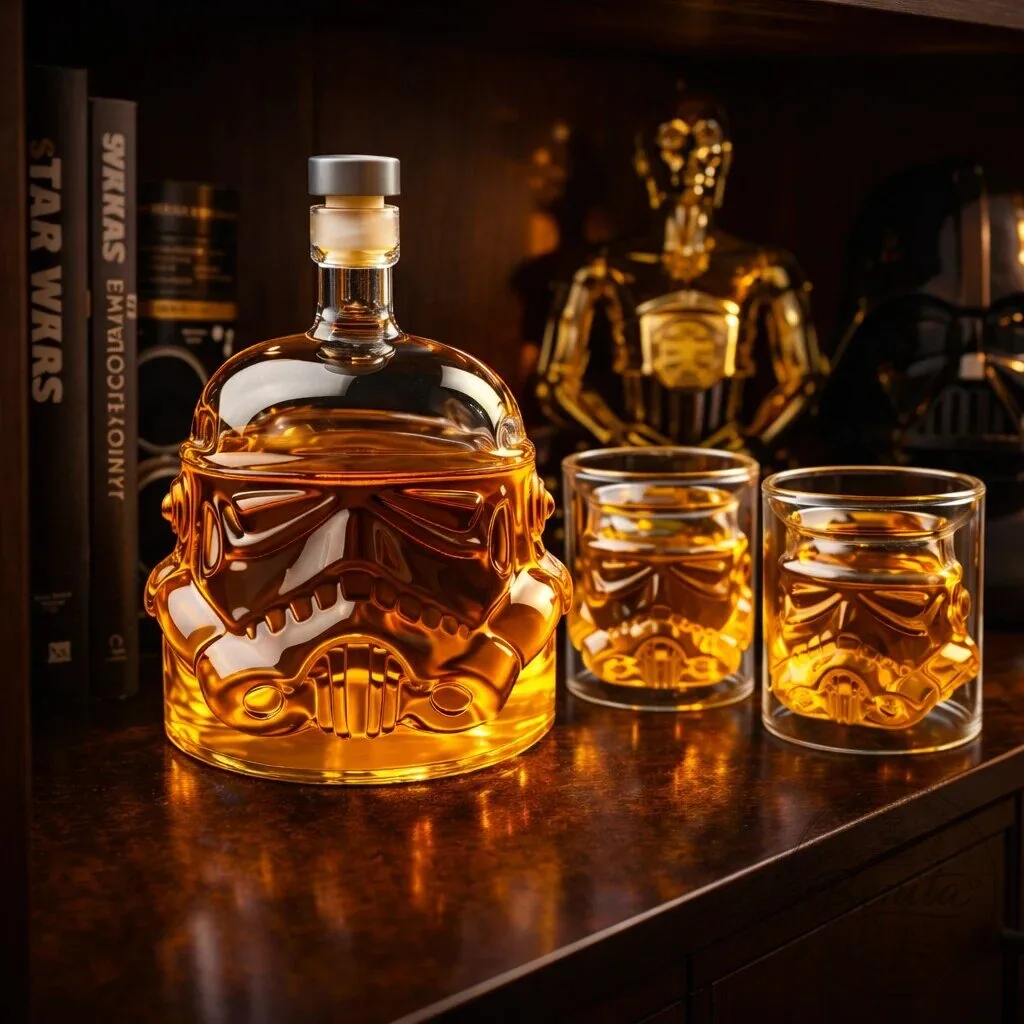 Star Wars Stormtrooper Helmet Whiskey Decanter and Drinking Glasses Set 11 Star Wars Stormtrooper Helmet Whiskey Decanter and Drinking Glasses Set