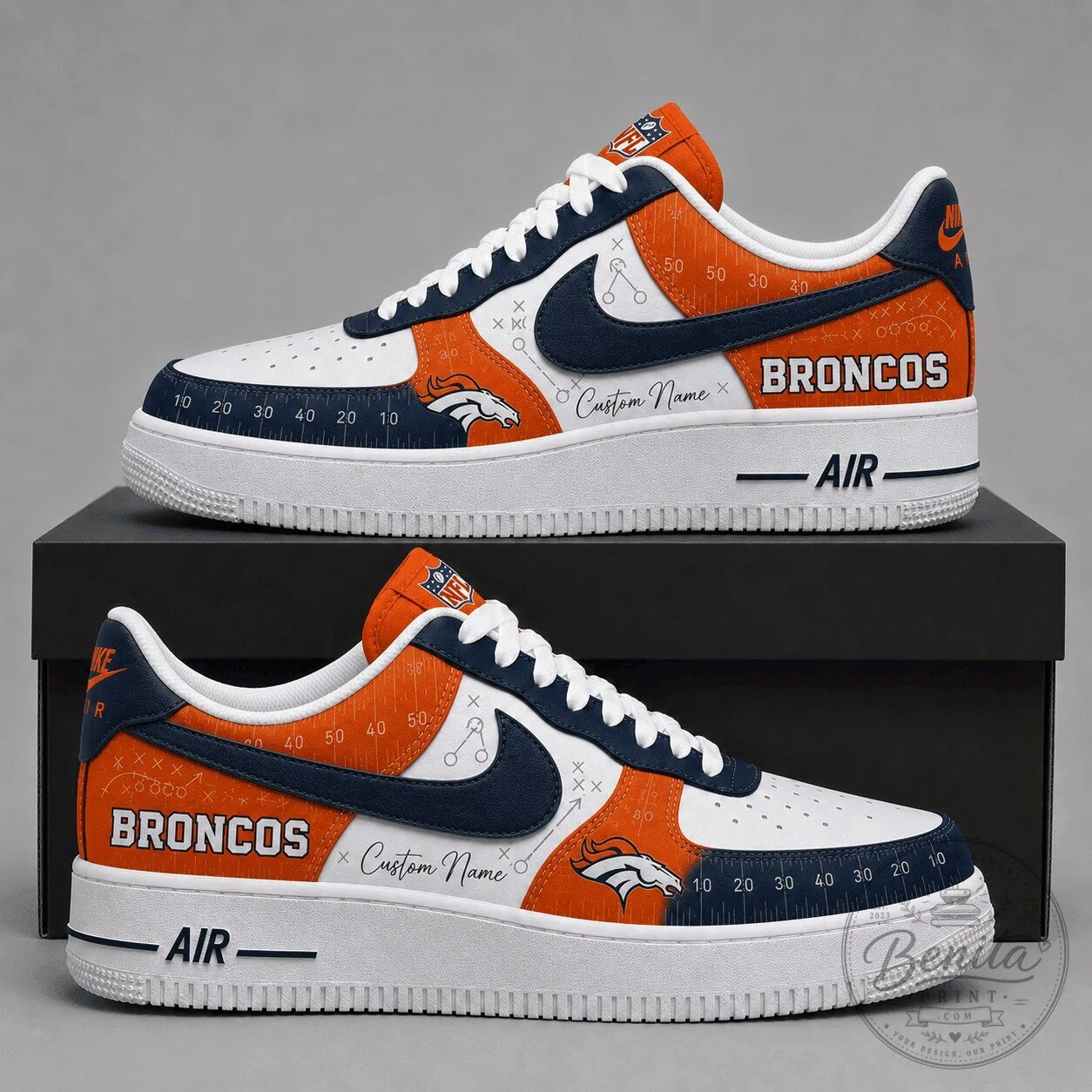Denver Broncos Nike Air Force One Low Top Shoes