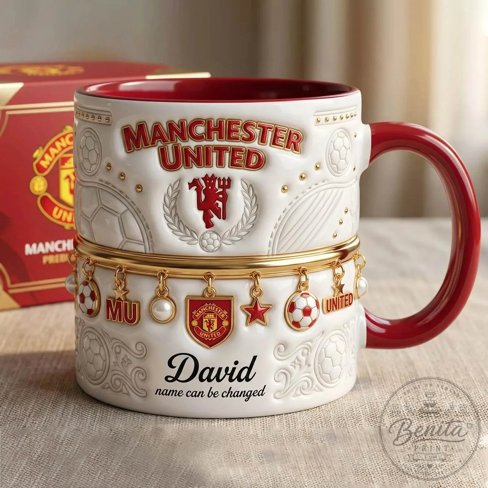 Manchester United Football Club Personalized Name Mug