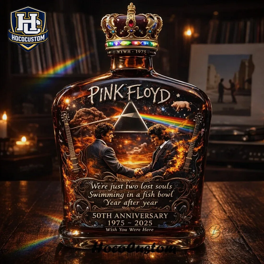 Whiskey Bottle Celebrating 50 Years of Pink Floyd's Wish You Were Here 8 Whiskey Bottle Celebrating 50 Years of Pink Floyd