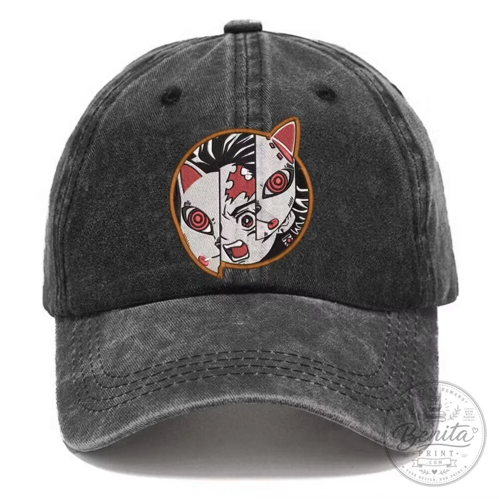 Demon Slayer Tanjiro Kamado and Nezuko Kamado Embroidered Baseball Cap Hat