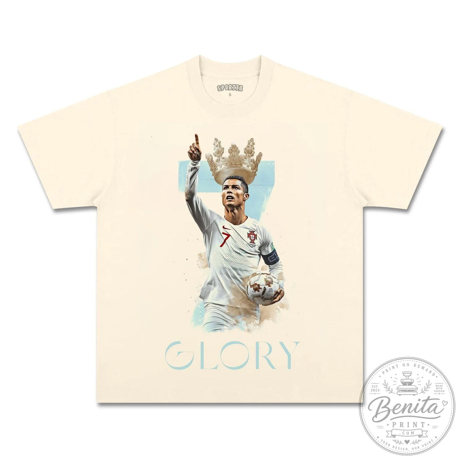 Cristiano Ronaldo Glory Football Soccer Player Crown T-Shirt