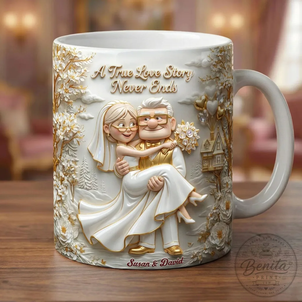 Personalized True Love Story Never Ends Wedding Anniversary Mug Personalized True Love Story Never Ends Wedding Anniversary Mug
