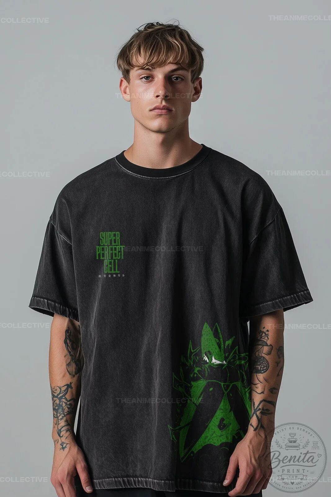 Dragon Ball Super Perfect Cell Anime Manga Vintage Washed T-Shirt