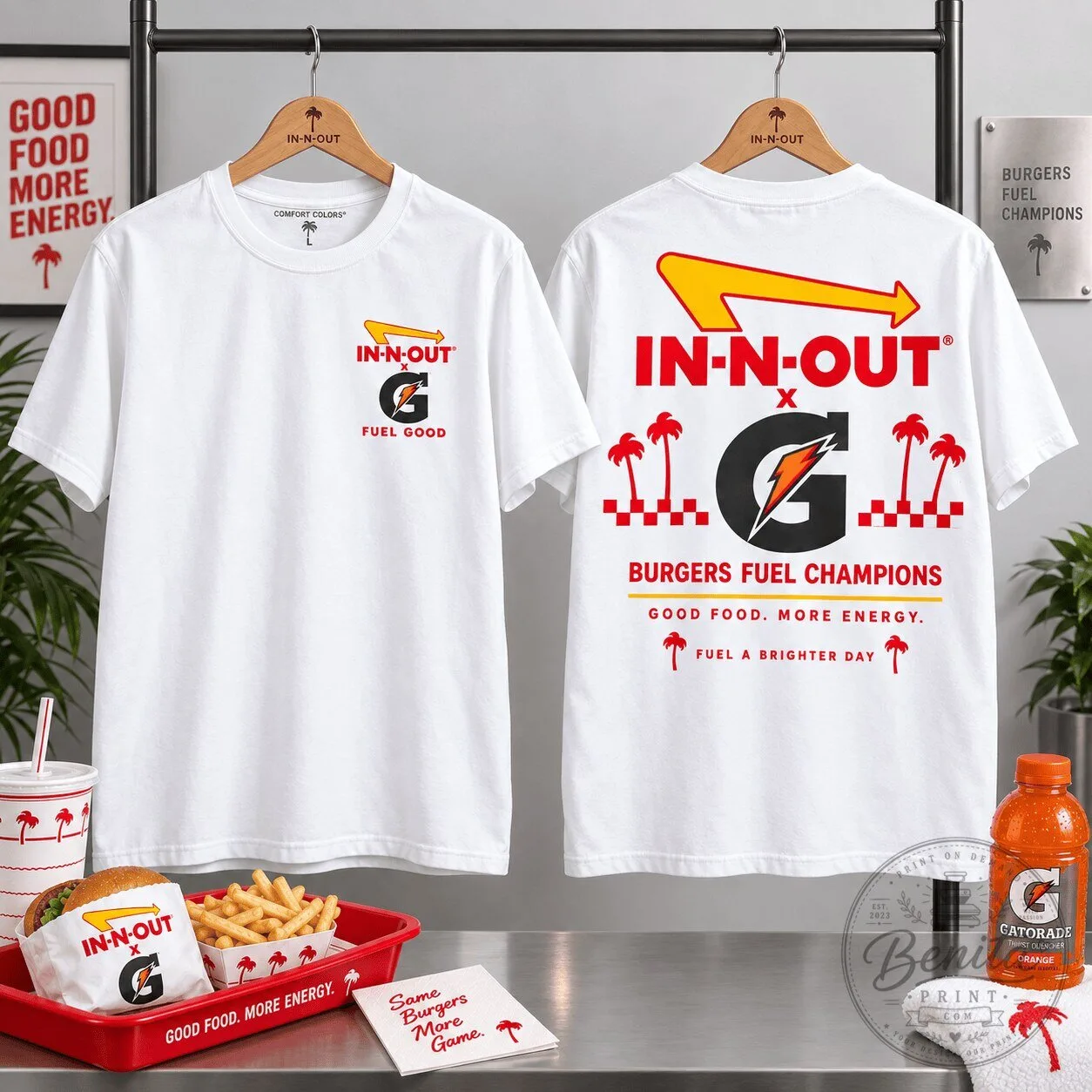 In-N-Out Burger and Gatorade Fuel Good Fast Food Pop Culture T-Shirt