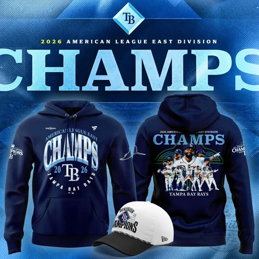 2026 American League East Division Champions Hoodie for Tampa Bay Rays