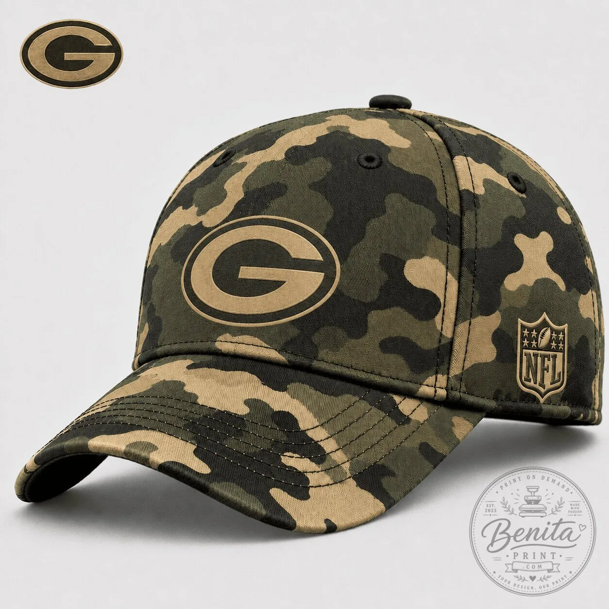 Green Bay Packers Military Camouflage National Football League Cap Hat