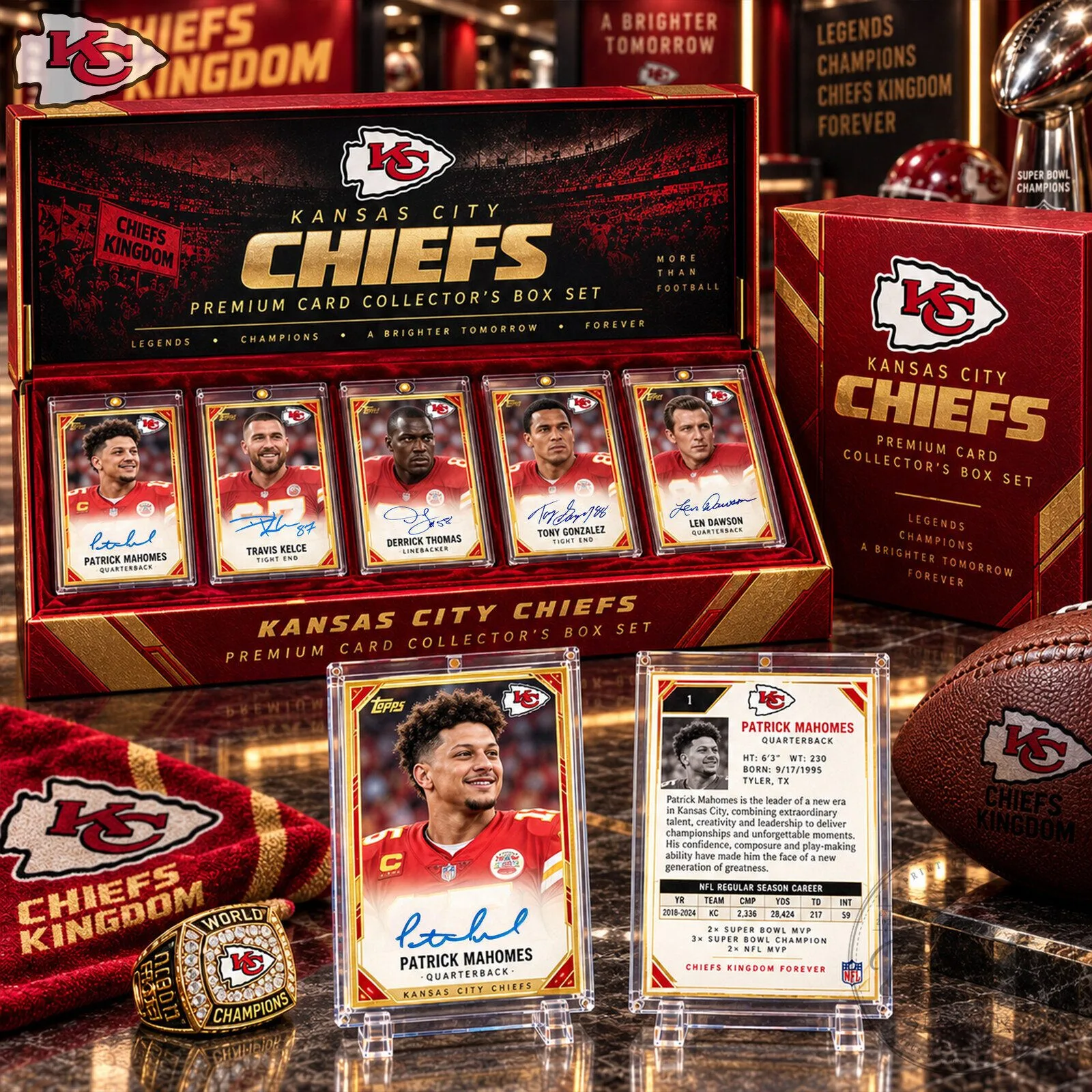 Kansas City Chiefs Premium Football Card Collector's Box Set