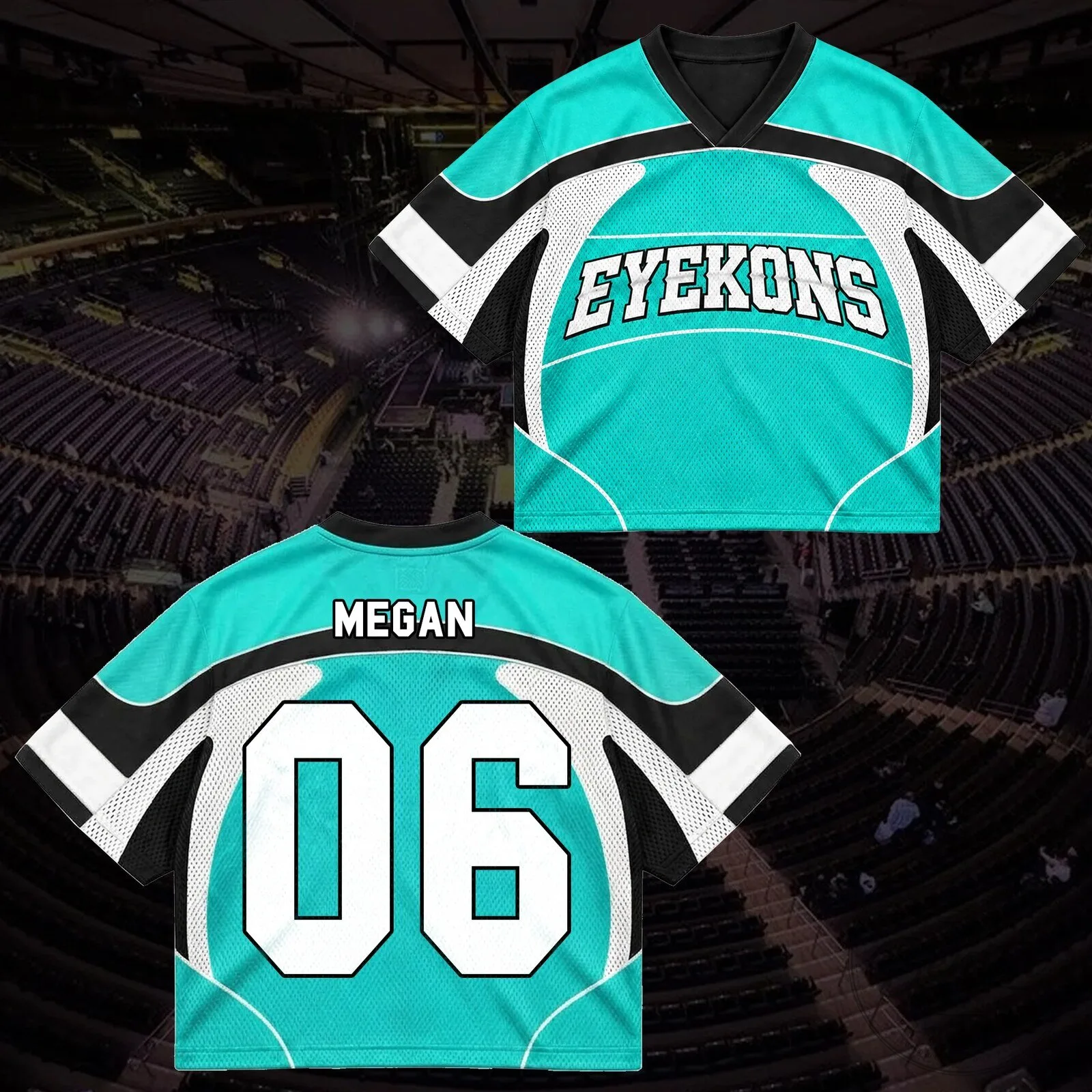 Eyekons Teal and Black Sporty Tribal Wave Mesh Jersey 17 Eyekons Teal and Black Sporty Tribal Wave Mesh Jersey